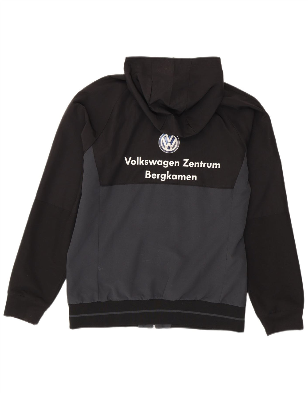 Jachetă de trening cu glugă grafică Adidas pentru bărbați, negru mediu, color block