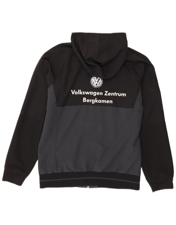 Jachetă de trening cu glugă grafică Adidas pentru bărbați, negru mediu, color block