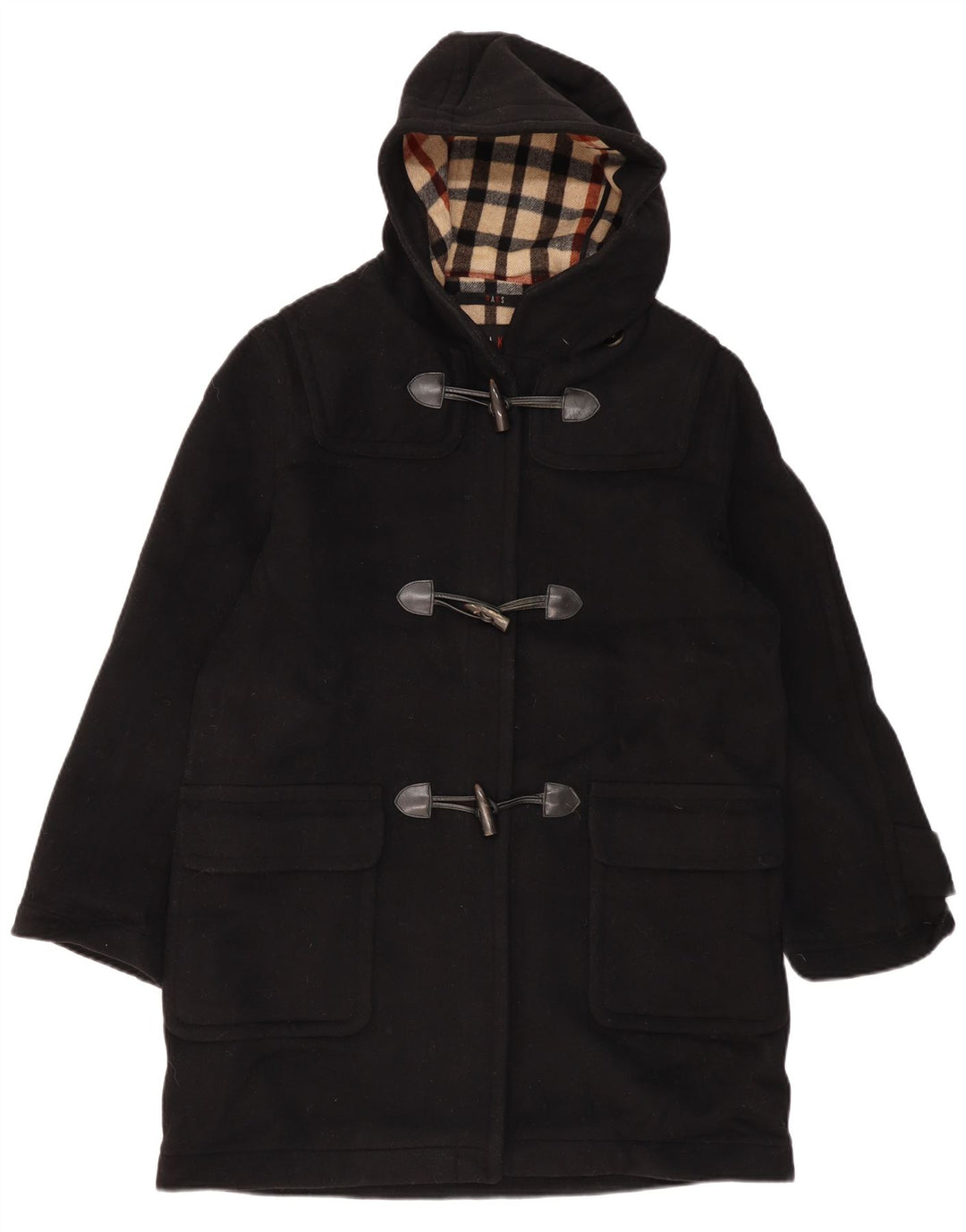 DAKS Duffle Coat cu glugă pentru femei UK 16 Large Black
