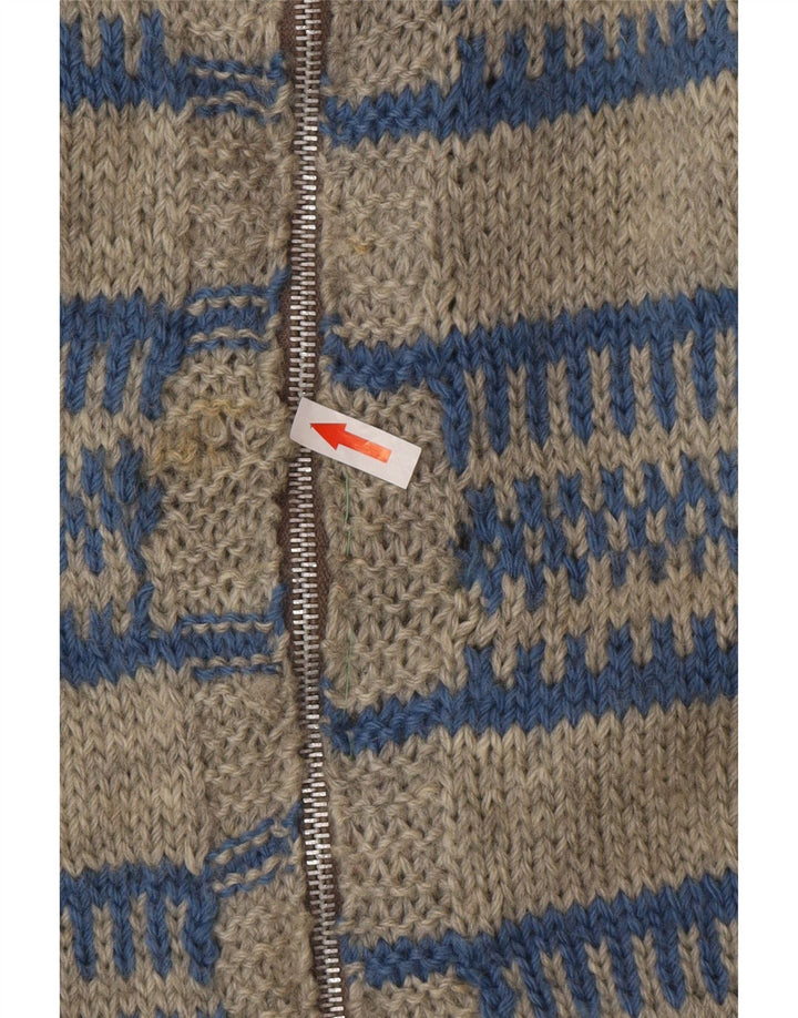 Cardigan Vintage pentru bărbați, mare, gri cu dungi