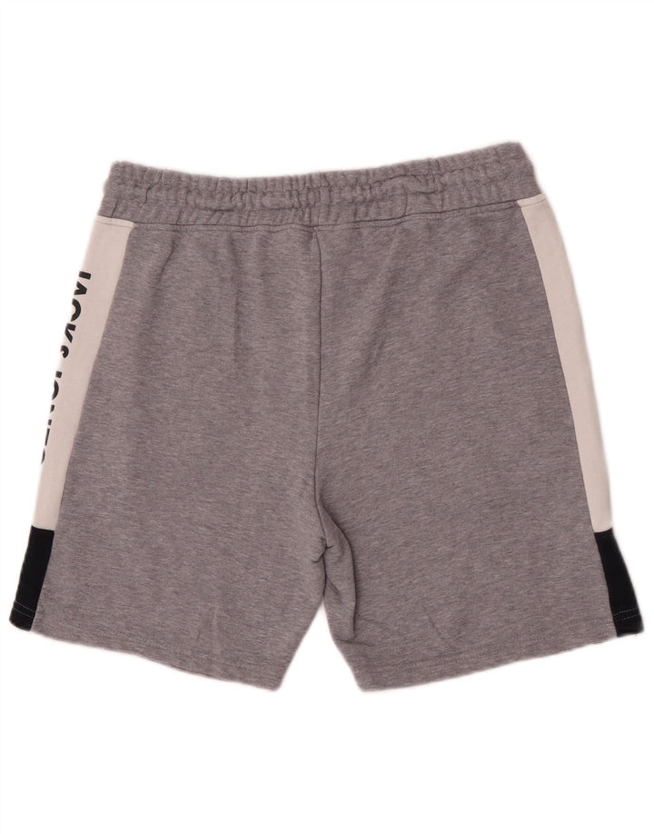 Pantaloni scurți sport grafic Jack & Jones pentru bărbați, bumbac color bloc, gri mediu