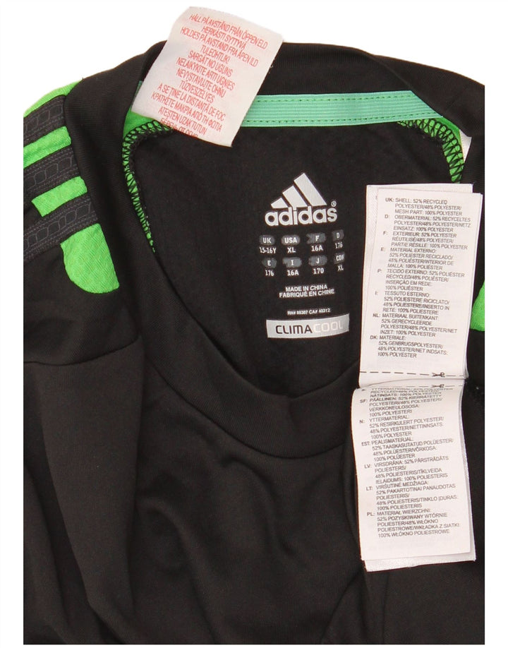 Tricou Adidas Climacool pentru băieți Top 15-16 ani, negru, poliester