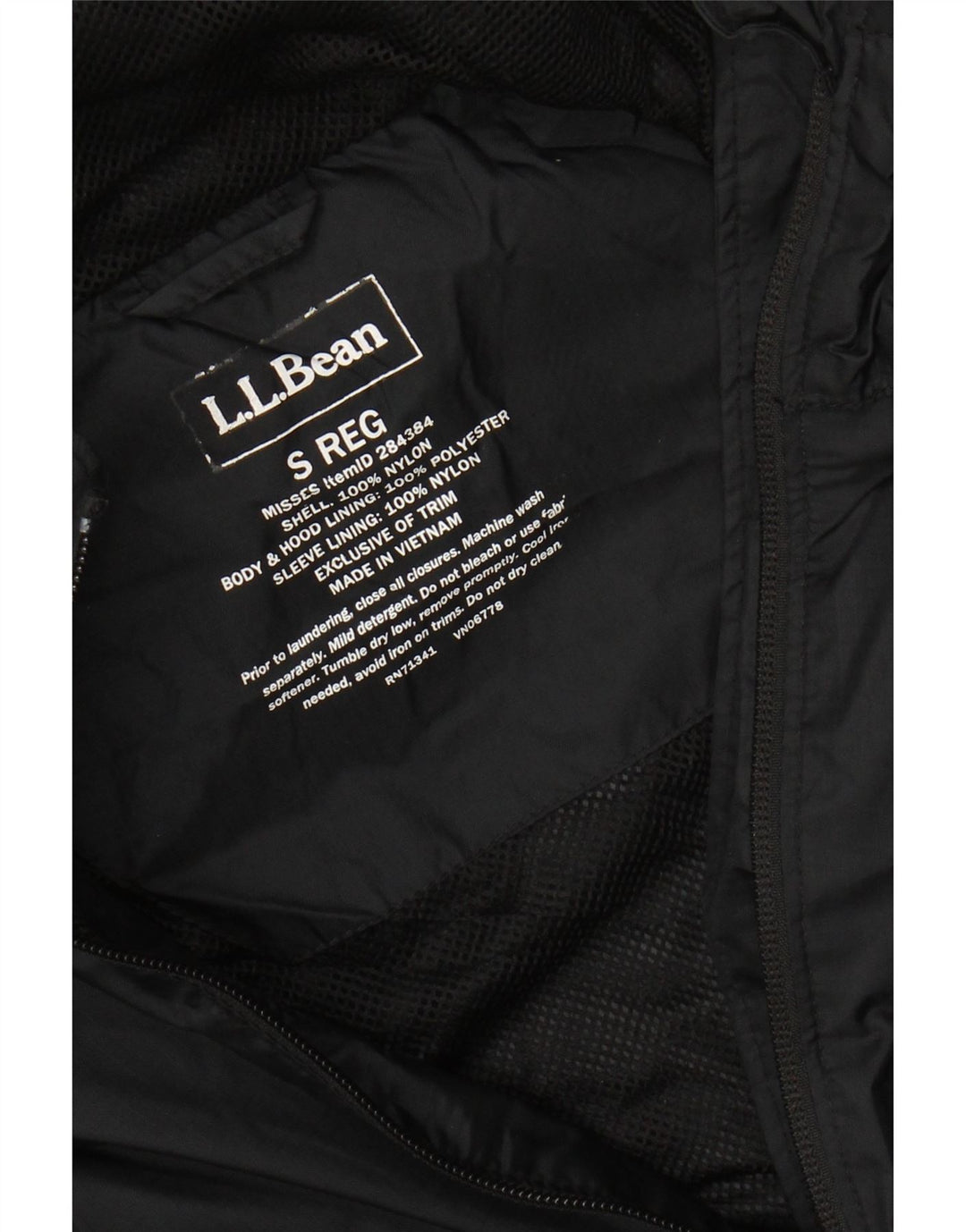 Jachetă de ploaie supradimensionată pentru femei L.L.BEAN UK 10, nailon mic, negru