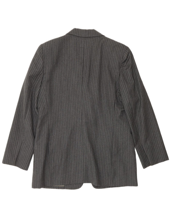Sacou Ferre pentru femei 001 cu 1 nasture, UK 16, mare, gri cu dungi, acetat