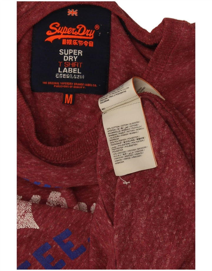 Tricou grafic pentru bărbați Superdry Top, mediu roșu, bumbac cu pete