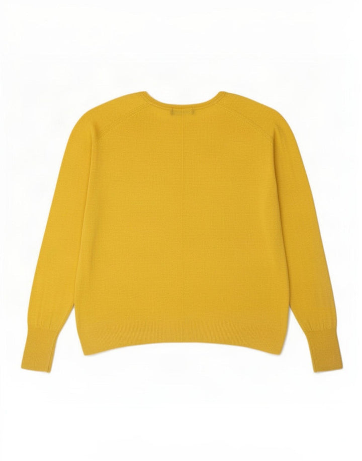 Pulover supradimensionat pentru femei Zara, cu gât de barcă, UK 14, galben mediu