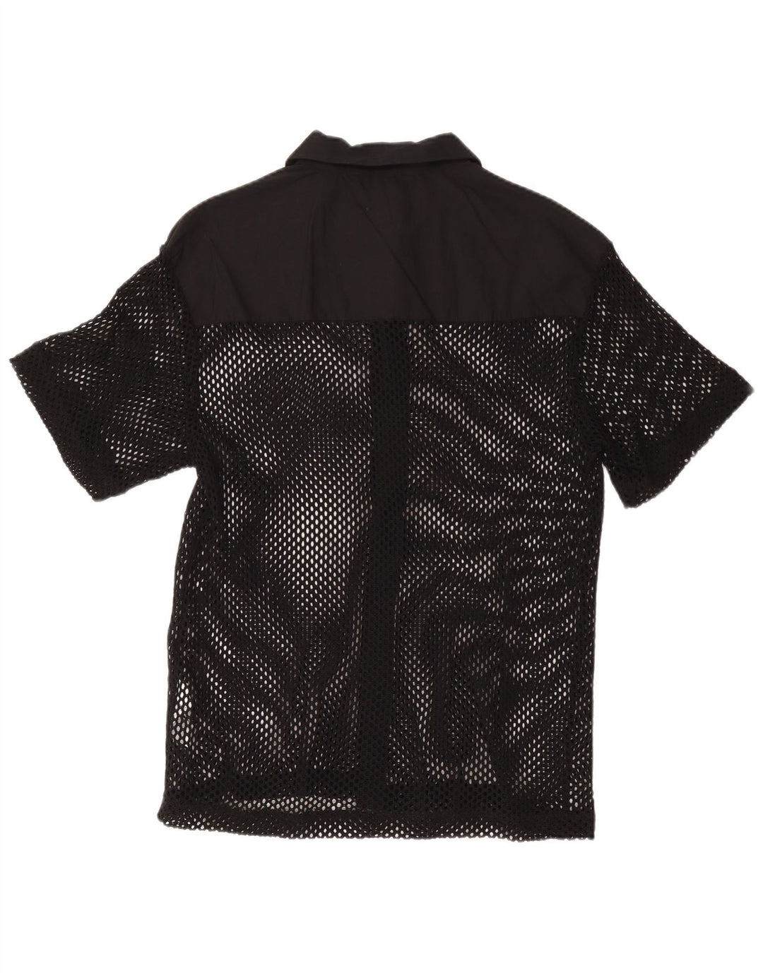 Cămașă cu mânecă scurtă pentru bărbați Zara, bumbac mediu negru