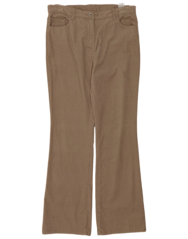 Marks & Spencer Pantaloni Bootcut pentru femei din velur UK 12 Medium W32 L30 Bej
