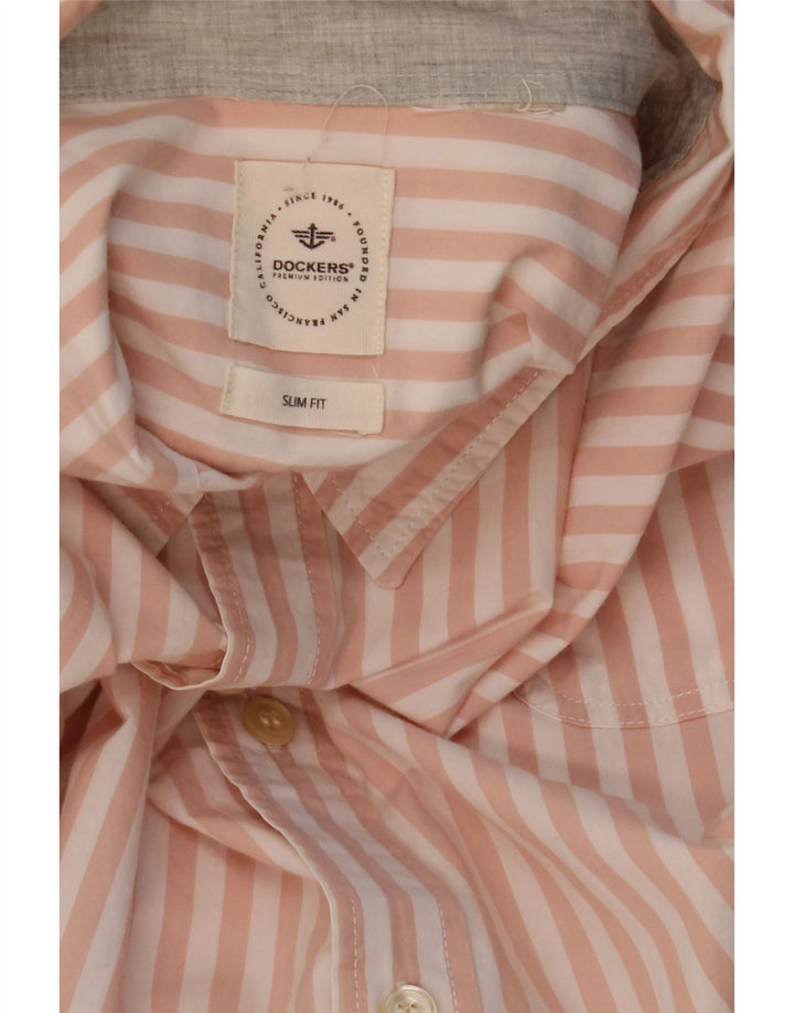 Cămașă Dockers pentru bărbați slim fit XL roz cu dungi