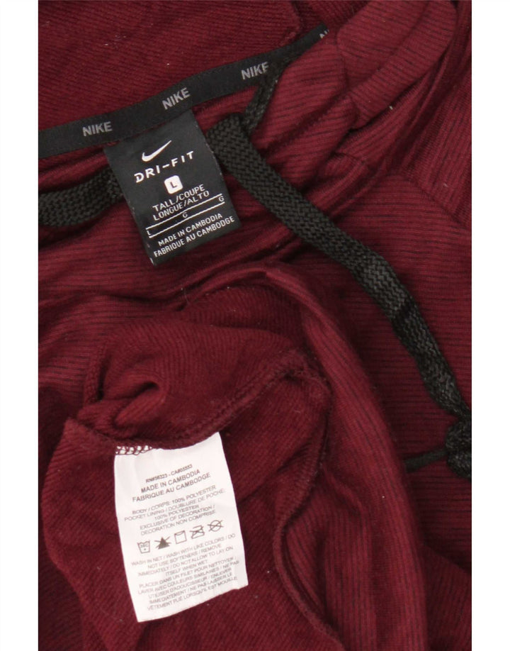 Pulover Nike Dri Fit pentru bărbați cu glugă, mare, din poliester Bordeaux