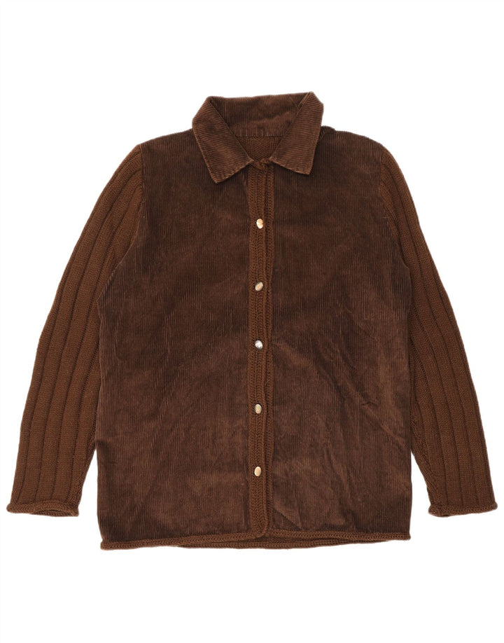 Pulover cardigan vintage pentru femei UK 14 mare maro