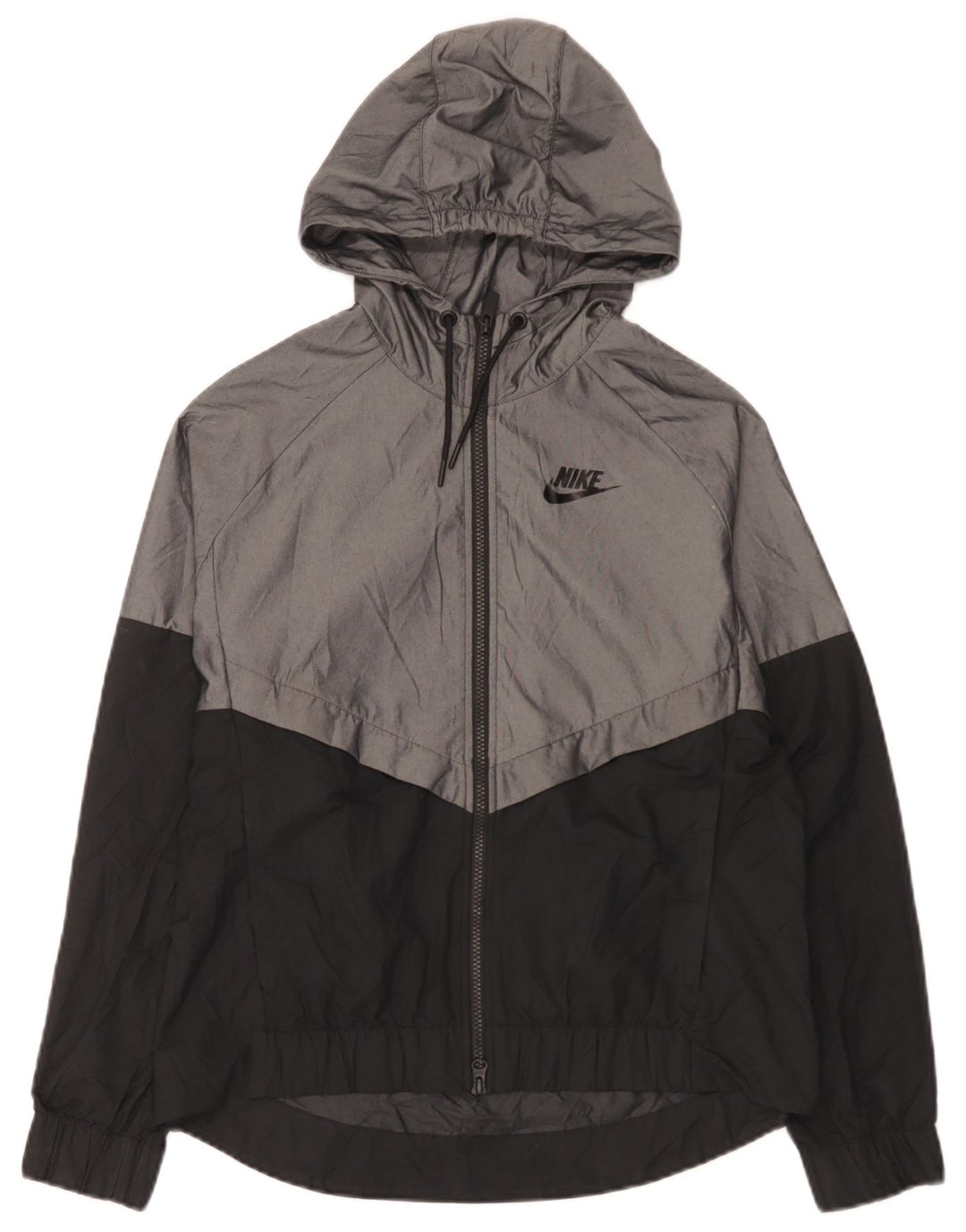 Jachetă de ploaie cu glugă pentru bărbați Nike UK 38, gri mediu, nailon color bloc