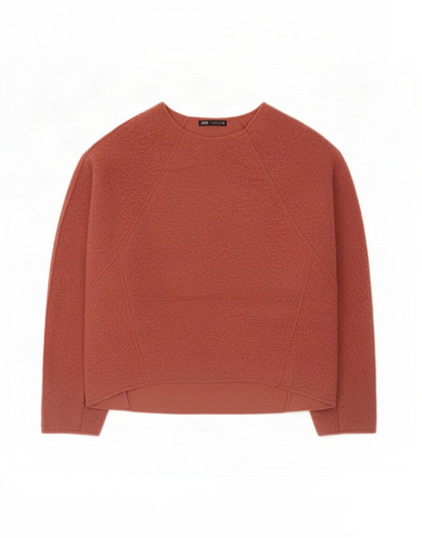 Pulover supradimensionat pentru femei Zara, cu gât de barcă, UK 10 Mic, roz