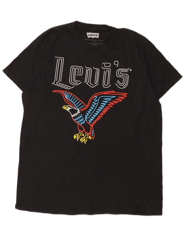 Tricou grafic pentru bărbați Levi's Top mare din bumbac negru