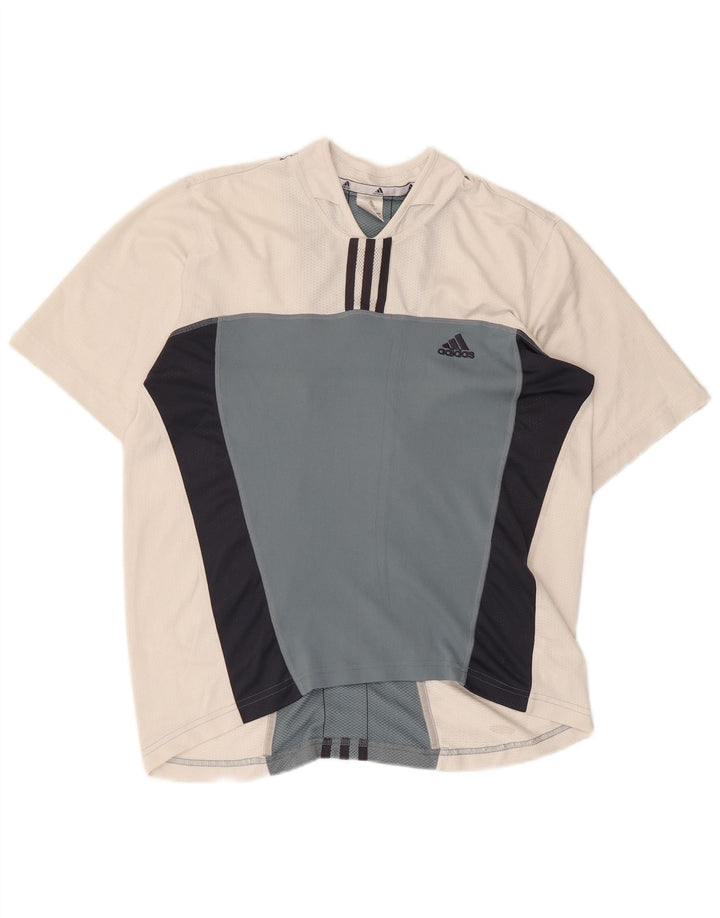 Tricou pentru bărbați ADIDAS Top UK 40/42 Medium White Colorblock Poliester