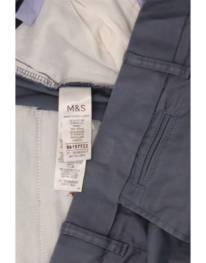 Pantaloni scurți chino pentru bărbați Marks & Spencer W38 XL, bumbac albastru