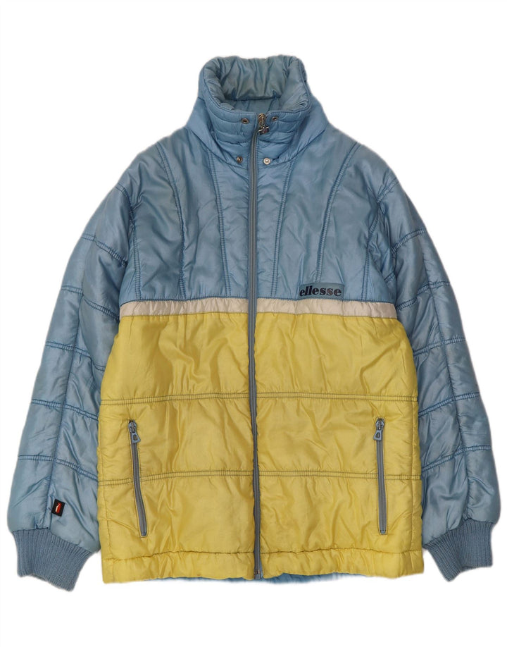 Jachetă căptușită cu glugă pentru bărbați Ellesse UK 38 Medium Blue Colorblock Nylon