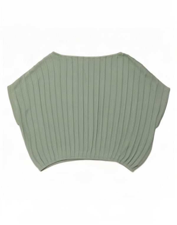 Bluză Vintage pentru femei Poncho Top UK 14 Medium Green Viscose