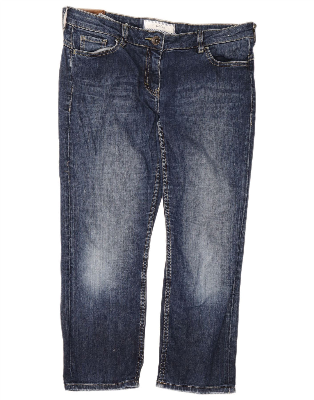 Fat Face Blugi tăiați pentru femei UK 12 Medium W34 L23 Blue Bumbac