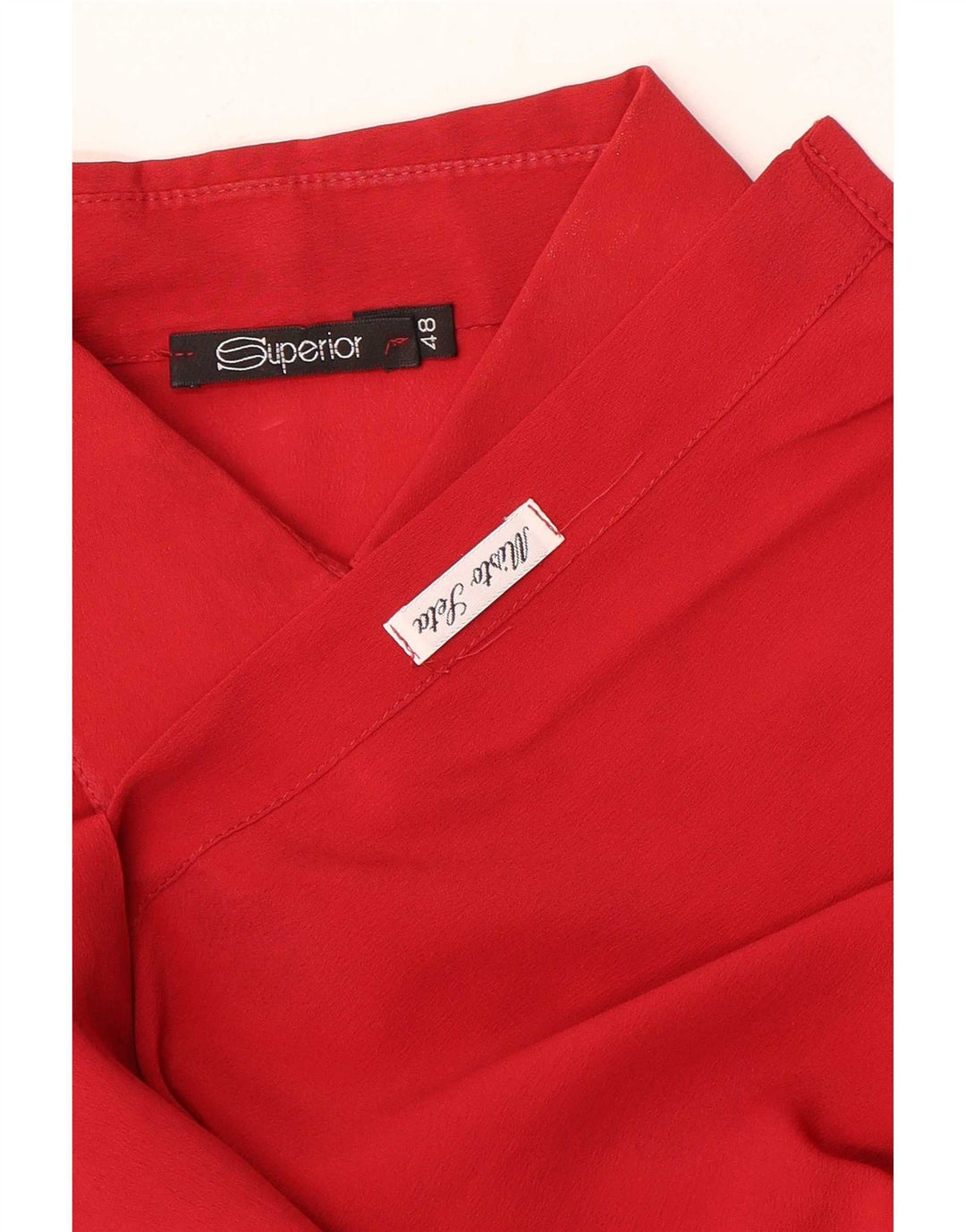 Bluză Cămașă Superior Femei IT 48 XL Mătase Roșie