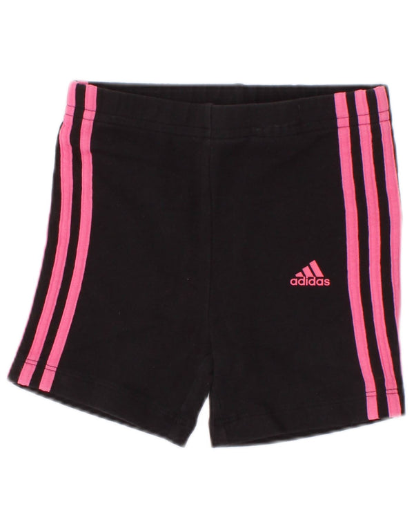 Pantaloni scurți sport pentru fetițe Adidas 12-18 luni, bumbac negru