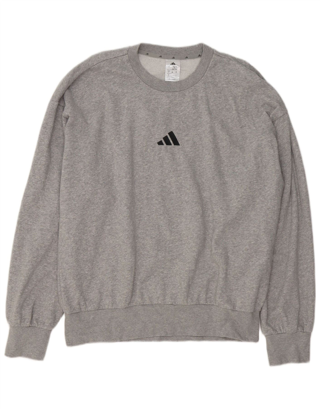 Hanorac grafic pentru bărbați Adidas Jumper mare, gri, bumbac cu pete