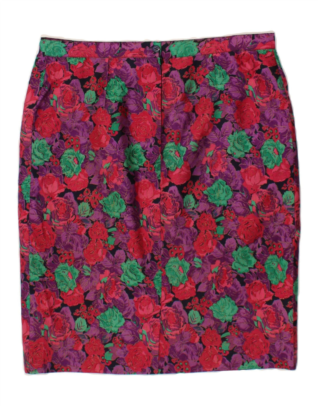 VINTAGE Womens Midi Skirt W36 XL Multicoloured Floral Vintage Vintage and Second-Hand Vintage from Messina Hembry 