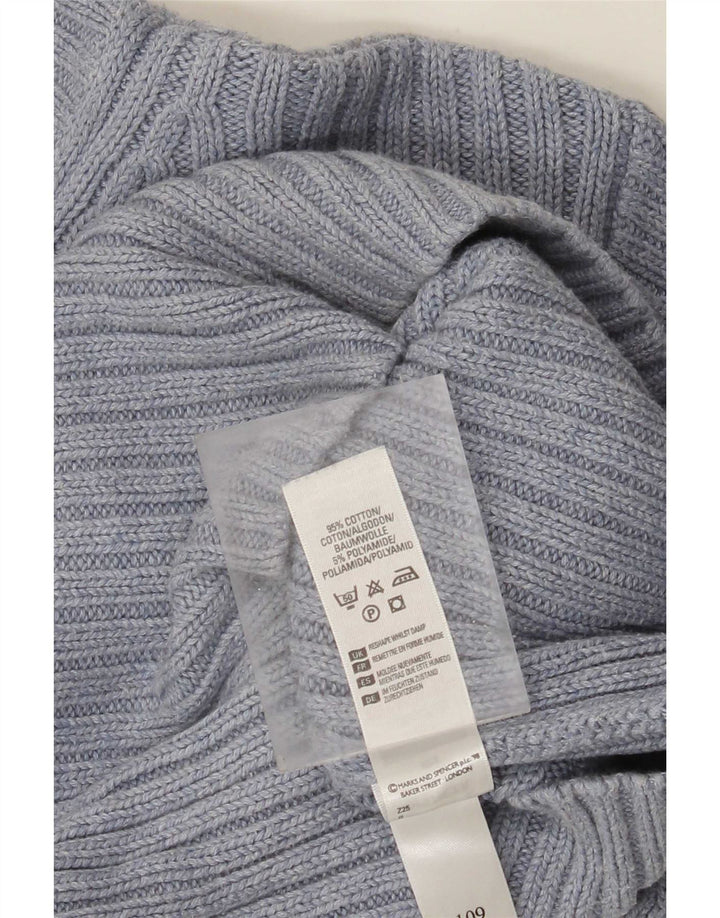 Pulover pentru bărbați Marks & Spencer, cu gât crew, bumbac albastru mediu