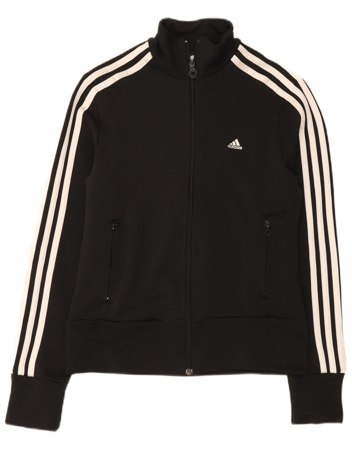 Jachetă de top pentru trening Adidas pentru femei UK 14 Poliester mediu negru