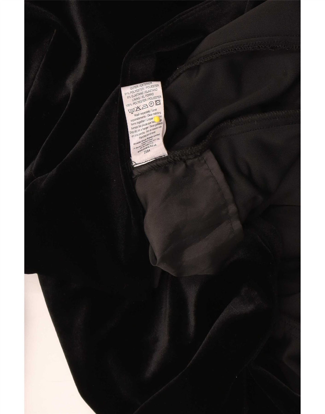 Pardesiu vintage pentru femei din catifea UK 16 mare, negru, poliester