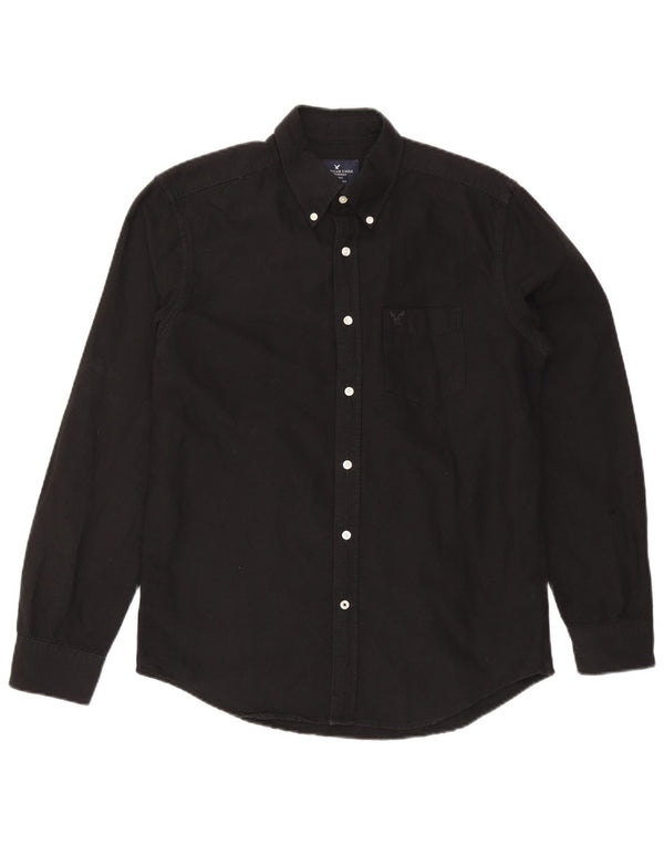 Cămașă pentru bărbați American Eagle Classic Fit, bumbac mediu negru