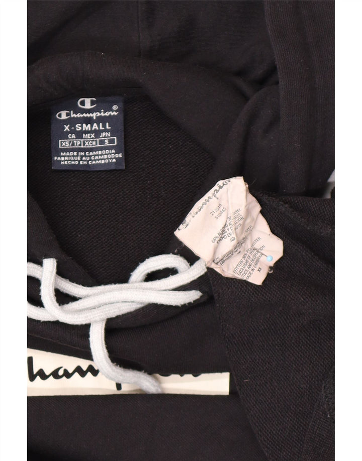 Pulover pentru bărbați CHAMPION, cu formă lentă, cu glugă grafică, XS, bumbac color-bloc negru