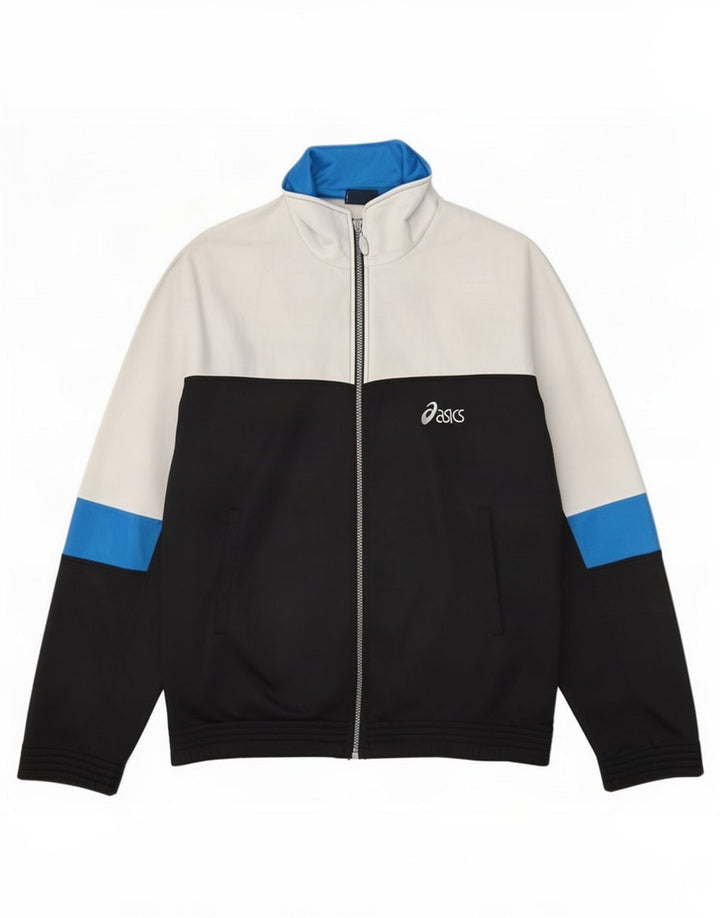 Jachetă de top pentru trening grafic Asics pentru bărbați, mediu negru, bloc de culoare