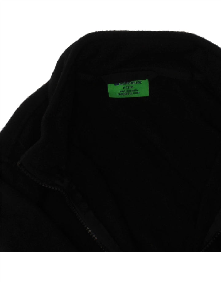 MOUNTAIN WAREHOUSE Boys Fleece Jacket 11-12 Years Black Polyester Vintage Mountain Warehouse and Second-Hand Mountain Warehouse from Messina Hembry 