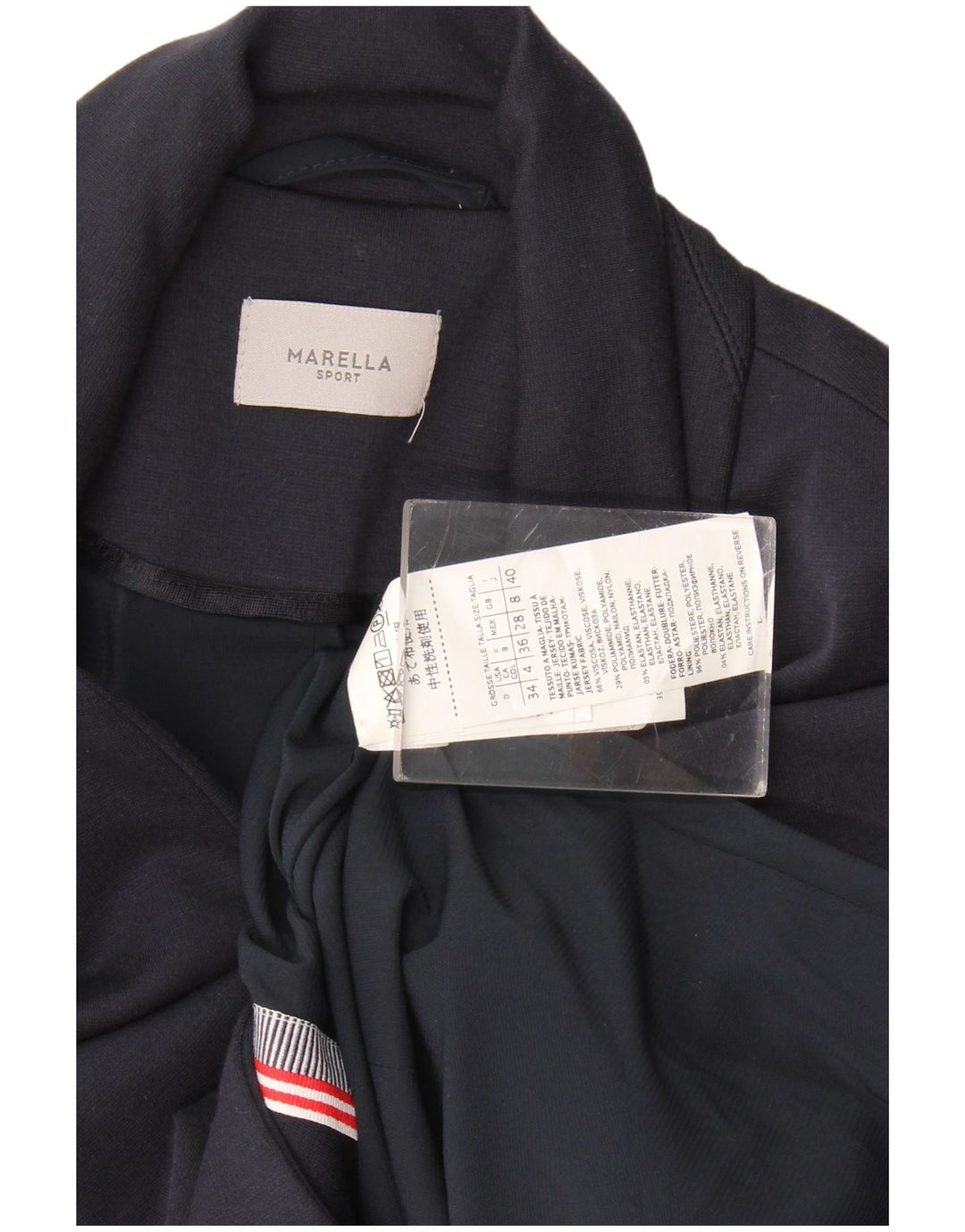 Jachetă Blazer pentru femei Marella cu 1 nasture Marea Britanie 8, mică, bleumarin, viscoză