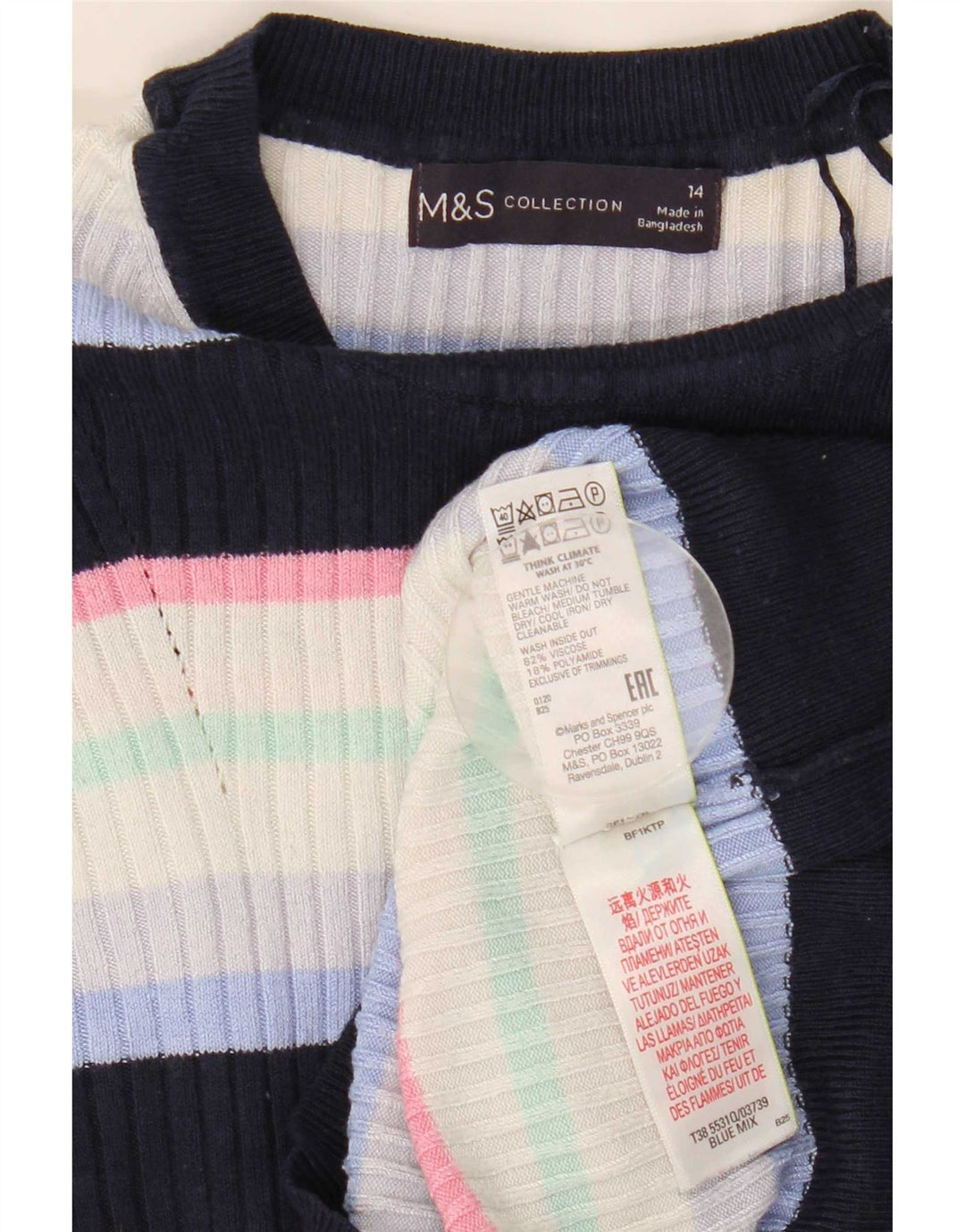 Pulover pentru femei Marks & Spencer cu decolteu cu barca UK 14 Medium Bleumarin