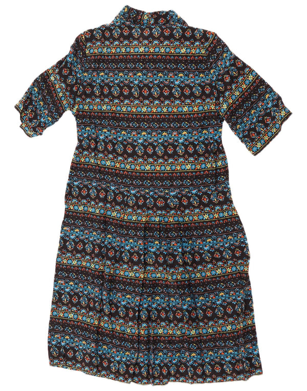 Rochie vintage pentru femei cu cravată în față A-Line UK 14 Medium Multicolor Floral