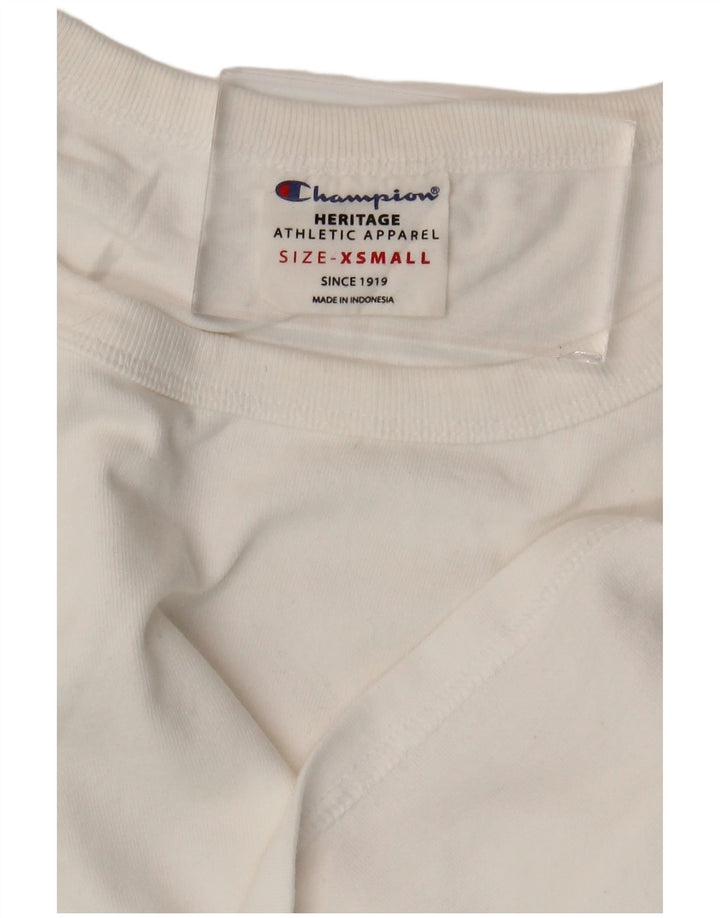 Top tricou supradimensionat pentru femei Heritage Crop CHAMPION UK 6 XS Alb