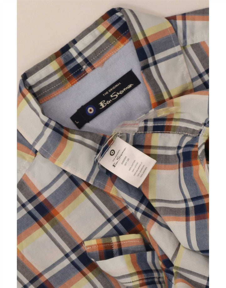 Cămașă pentru bărbați Ben Sherman cu mânecă scurtă, mare, multicoloră, din bumbac