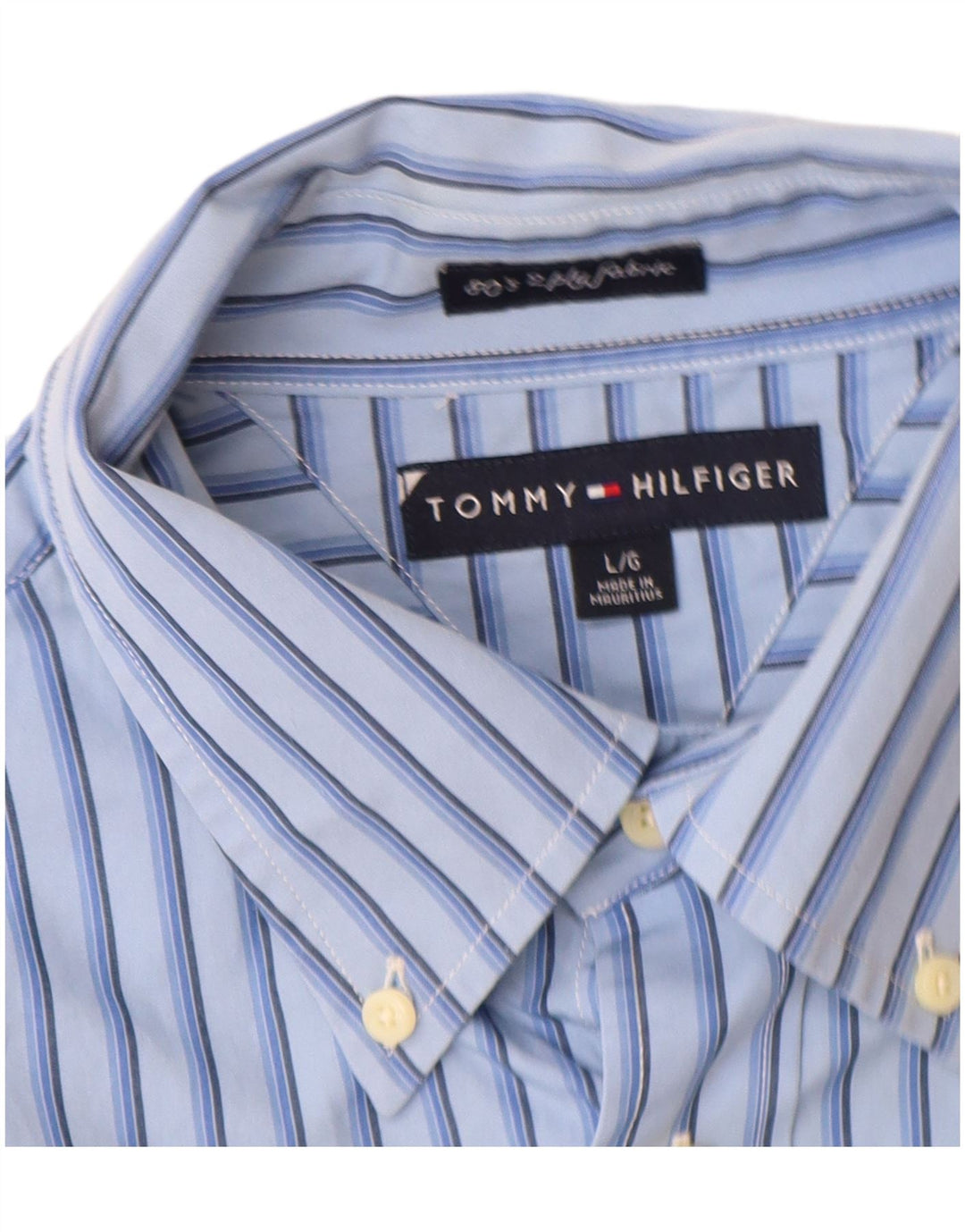 Cămașă pentru bărbați Tommy Hilfiger, bumbac cu dungi mari, albastre