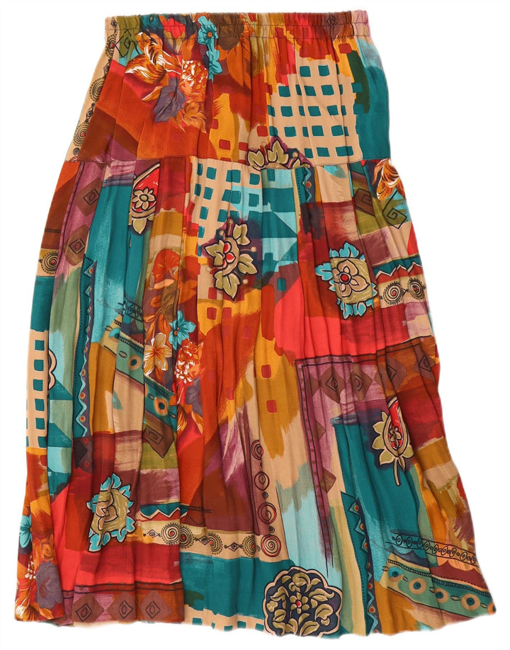 Fusta evazată vintage pentru femei W34, multicoloră, viscoză
