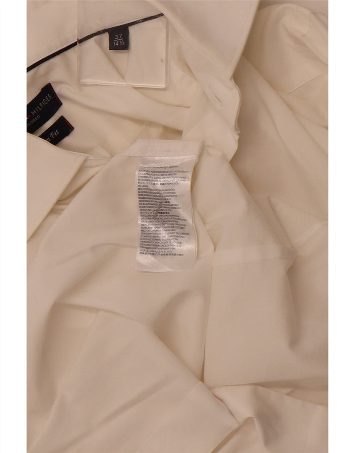 Cămașă croită pentru bărbați Tommy Hilfiger Mărimea 37 14 1/2 Bumbac alb cadru mic