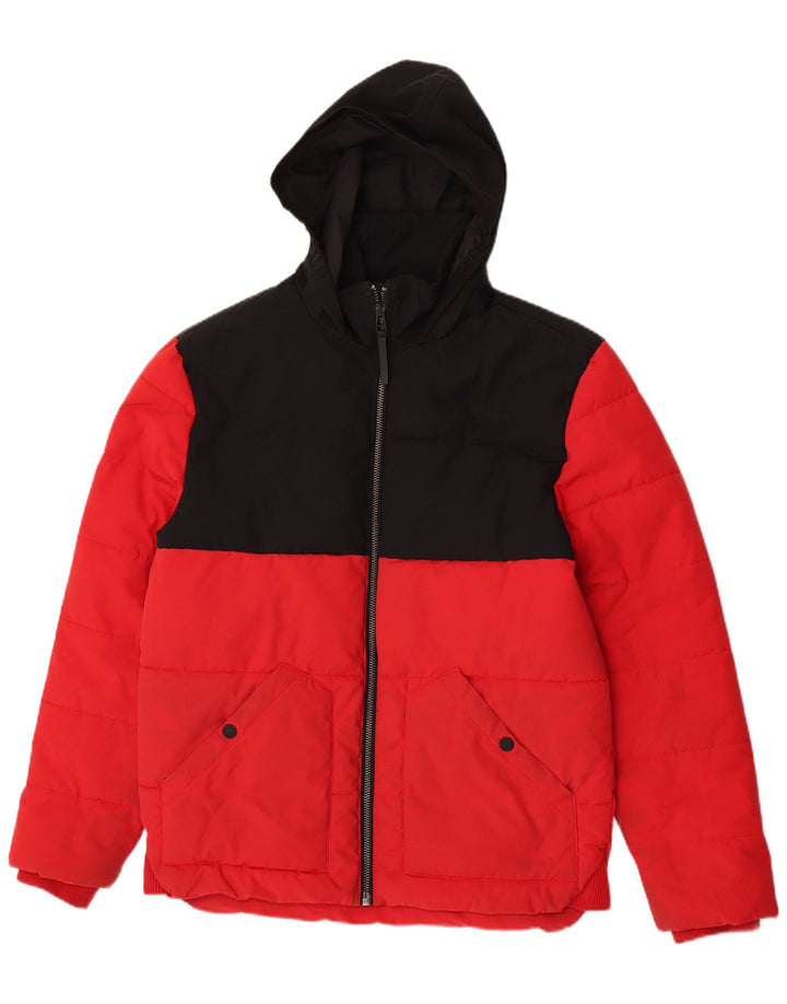 Jachetă căptușită cu glugă pentru bărbați Marks & Spencer UK 38 Medium Red Colorblock