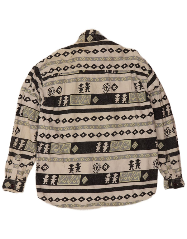 Cămașă de flanel Lumberjack VINTAGE pentru bărbați, bumbac geometric, gri mare