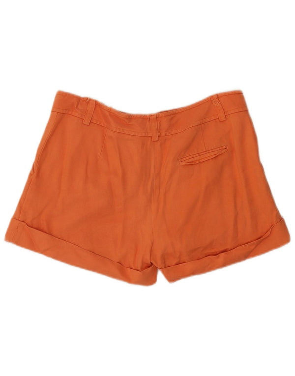 Blumarine Pantaloni scurti chino cu picior largi pentru femei IT 44 Medium W32 Portocaliu