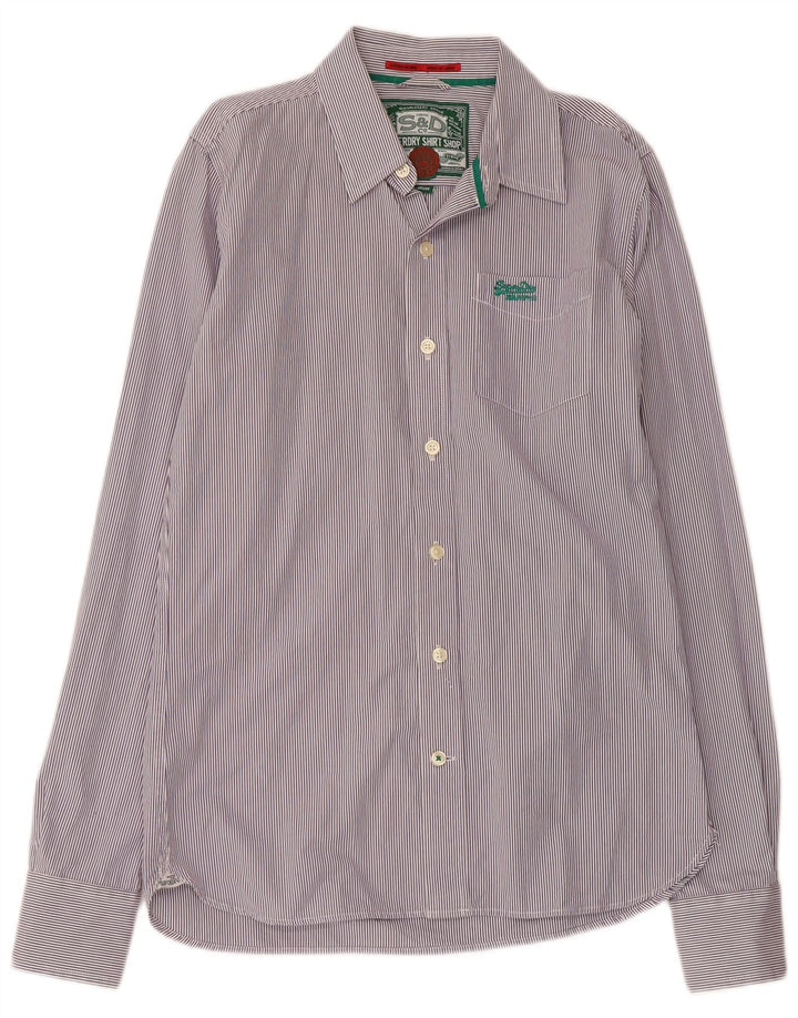 Cămașă pentru bărbați SUPERDRY, bumbac cu dungi violet mediu