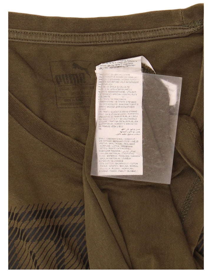 Tricou grafic PUMA pentru bărbați Top mare din bumbac kaki