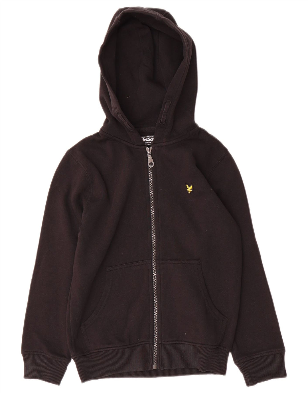 Pulover cu glugă cu fermoar Lyle & Scott pentru băieți 8-9 ani, negru