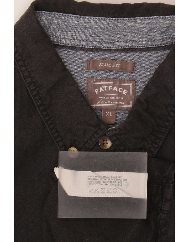 Cămașă Slim Fit pentru bărbați Fat Face XL, bumbac negru
