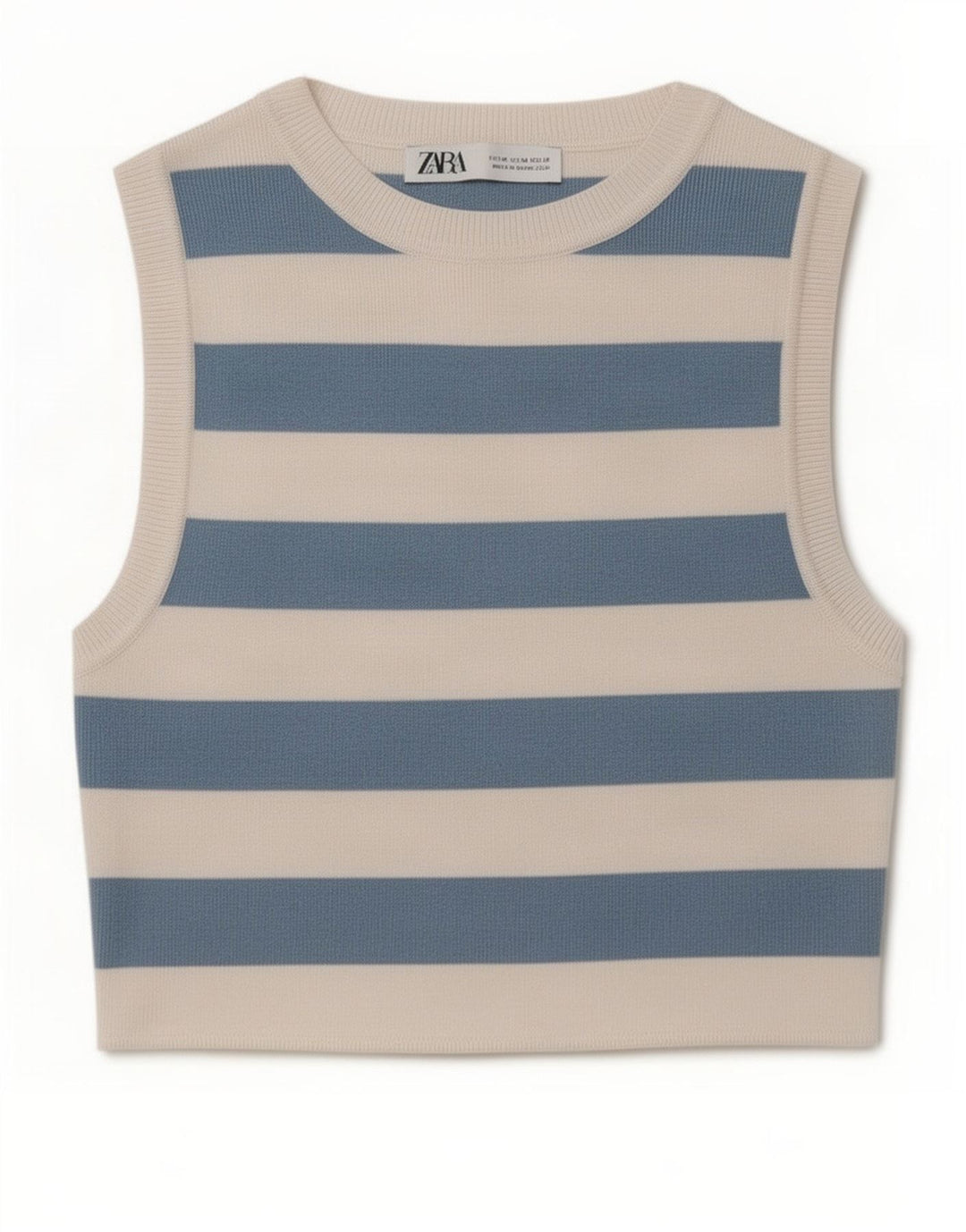 Top Vest Crop pentru Damă Zara UK 12 Medium Blue Striped